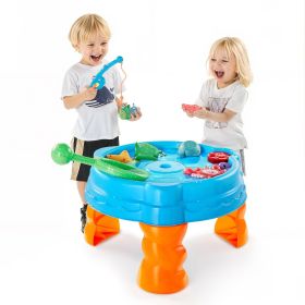 Water Table for Toddlers, Kids Activity Sensory Table, Fish 'n Splash Water Playset with 9PCS Toy Accessories