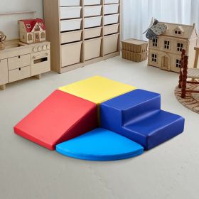 Climbing Toys, 4-Piece Set, Foam Climbing Toys for Toddlers 6 Months to 3 Years Old, PU Leather Climbing Blocks