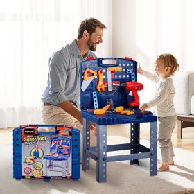 Kids Workbench, 56 pcs, Kids Tool Bench with Realistic Tools and Electric Drill, Pretend Play Construction Workbench Toys for Toddlers