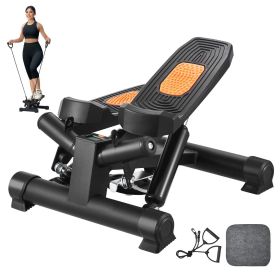 Stair Stepper, Mini Stepper for Exercise at Home, Hydraulic Fitness Twist Stepper with Resistance Bands, Full Body Workout Cardio Equipment (Stride Adjustable or Not: No, Motion Mode: Twisting Motion)